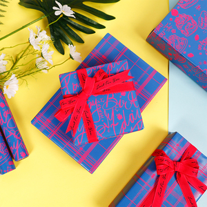 Wholesale 80g Fluorescent <b>Blue</b> Glossy <b>Paper</b> Neon Glow Prints Wrapping <b>Paper</b> <b>Roll</b> - Product Image 4