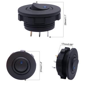 12 v DC kapalı anahtarları yuvarlak LED göstergesi basmalı düğme anahtarı yeşil LED ışık 20A 12 Volt geçiş anahtarı teller ile - Product Image 5