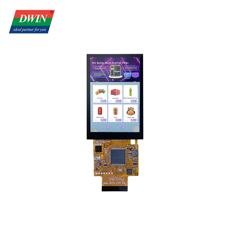 DWIN HMI 3.5 inç 320*480 COF yapısı siyah beyaz ve entegre siyah IPS TFT dokunmatik LCD ekran paneli