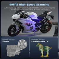 Scanner 3D portable Creality Sermoon S1, ultra-précis, couleur intégrale, pour impression 3D et ingénierie inverse