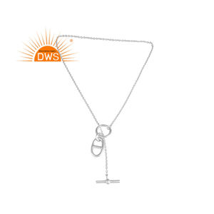 Collar Lariat de Diseño 2026, Joyería de Plata Lisa al por Mayor, Collar de Plata de Ley 925 Sólida Fina, Colección Vintage - Product Image 1