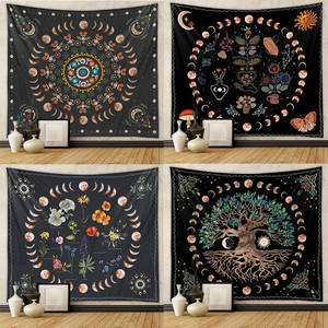 Tapiz <span class=keywords><strong>de</strong></span> fase lunar Floral Hippie <span class=keywords><strong>para</strong></span> colgar en la pared, tapiz <span class=keywords><strong>de</strong></span> árbol <span class=keywords><strong>de</strong></span> la vida espiritual <span class=keywords><strong>de</strong></span> naturaleza estética Botánica <span class=keywords><strong>para</strong></span> dormitorio - Product Image 3