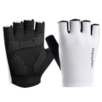 1 par de guantes de ciclismo Unisex, guantes transpirables de medio dedo para bicicleta de montaña y carretera, guantes antideslizantes con almohadilla de palma SBR con absorción de impacto
