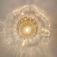 Lustre en feuille de lotus tout en cuivre Forme artistique Nouveau plafonnier long de style chinois pour hôtel villa escalier restaurant Design
