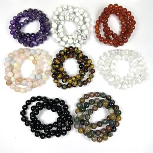 Wholesale 10MM Round Stone Bracelet Gemstone Crystal Beaded Bracelets Elastic Jewelry Bracelets For Gifts