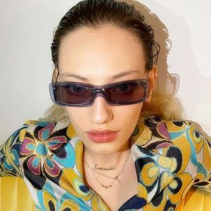 Gafas de Sol de Una Pieza con Doble Lente, Diseño Vintage de Lujo 2022 para Mujer, Montura Cuadrada sin Aro de Aleación - Product Image 1