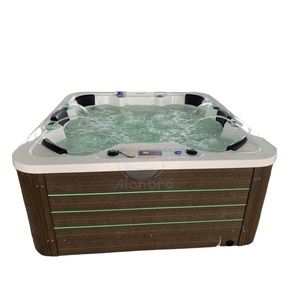 Moderna Bañera de <span class=keywords><strong>Hidromasaje</strong></span> Acrílica para 6-8 Personas, con Jets de Aire, Forma Cuadrada, Uso en Exteriores, Garantía de 3 Años - Product Image 1