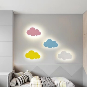 Modern Design Indoor Iron Art Cloud Shaped Lamp Kids Room <strong>Nursery</strong> School Decorative <strong>Wall</strong> <strong>Lights</strong> - Product Image 1