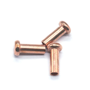 Rivet semi-tubulaire à tête ronde en cuivre DIN7338 GB873, électrolytique, poli, pour quincaillerie électronique et cuir. - Product Image 1