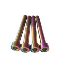 Harga pabrik M8x55mm Titanium soket Hex baut Titanium baut Allen DIN 912 dalam pelangi