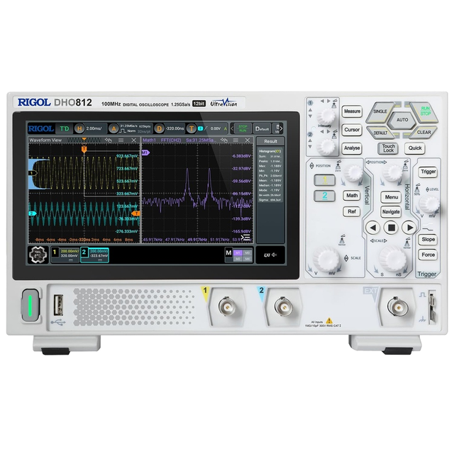 RIGOL DHO812 Digital Oscilloscope 100MHz 12-Bit 1.25 GSa/s 1 Year Warranty 10x20x10cm ODM Customization