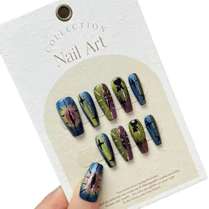 [ Handmade Nails ] Civet Cat Worship Moon Demon Eyes Small Sweet Cool Wind Fake Nails