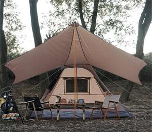 Tenda Indiana Piramidale da Esterno per 3-4 Persone, Pieghevole con Tenda Parasole, Impermeabile e Resistente ai Raggi UV - Product Image 3