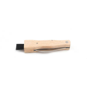 Cuchillo profesional plegable con forma de seta, cuchillo de bolsillo con mango de madera Natural, con brocha para barbacoa, trufas y hongos - Product Image 2