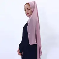 ピュアカラーシフォンタオルバワル着用準備スカーフ新しいデザイナーインナーインドTudangイスラム教徒のウェディングドレスとヒジャーブ