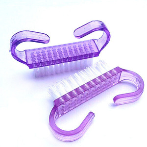 500PCS Pink & Blue & Purple Custom Manicure Pedicure Nail Art Care Cleaning Tools Plastic Handle Small Nail Dust Brush