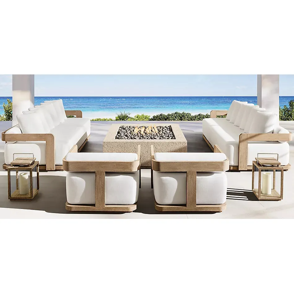 Modern American style Customization Furniture Patio wood Set designs Outdoor luxury Teak garden sofa