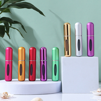 Mini atomiseur en aluminium de voyage de poche de 5ml rechargeable capacité de 5ml pompe de bouteille de parfum vide pulvérisateur huiles essentielles utilisation cosmétique