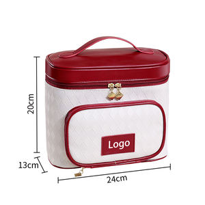 Mallette de rangement cosmétique de voyage avec logo personnalisé, portable, ouverture de grande capacité et poignée de transport facile, étui organisateur de maquillage - Product Image 5