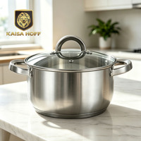 Ensemble de casseroles à soupe en acier inoxydable KAISA HOFF 26 cm 6,3 L, 16/18/20/22/24/26 cm, fond induction, qualité alimentaire 18/10