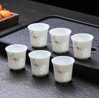 Tasses à thé Gongfu haut de gamme en céladon bleu délicat et porcelaine blanche de Jingdezhen, ensembles de thé domestiques pour la vente en gros