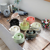 Supports à fouet à matcha japonais et bols, ensemble de 2 pièces, faits à la main, en porcelaine écologique, design classique, outils de cérémonie du matcha, accessoires de théière GF TM18