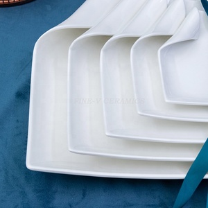 Custom Eco Friendly Material Unique Roll Edge Handmade Fine Royal Porcelain Tableware Restaurant <strong>Tapas</strong> <strong>Plate</strong> Serving Dish - Product Image 3