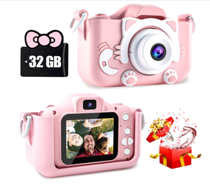 20MP1080P Caméra vidéo numérique pour enfants Étui antichoc en silicone pour 3-12 ans Cadeau de Noël parfait pour les tout-petits Enfants MicroSD - Product Image 1