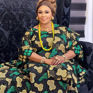 Beautifical africano de lujo de moda bordado <span class=keywords><strong>Guipur</strong></span> tela Dashiki Ankara encaje africano <span class=keywords><strong>vestido</strong></span> de fiesta musulmán Maxi <span class=keywords><strong>vestido</strong></span> ML95Q76 - Product Image 2
