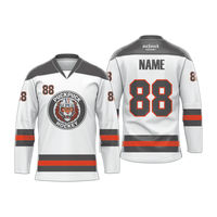 Jersey Hoki Es Kustom Cetak Penuh Seragam Sublimasi Bernapas Ringan Logo Kustom Nama Nomor Pria Remaja Latihan