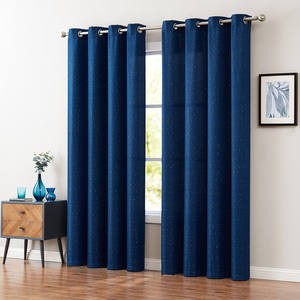 Europeo solido blu navy faux lino <span class=keywords><strong>tende</strong></span> di lusso paillettes blenched gommino pannelli <span class=keywords><strong>per</strong></span> il <span class=keywords><strong>salotto</strong></span> - Product Image 1
