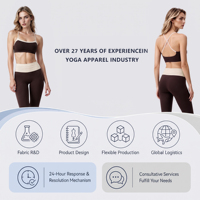 Ensemble de yoga personnalisé OEM pour femme : Soutien-gorge de sport à dos croisé et bordure contrastante, Legging de sport taille haute, Tenue de sport et de course écologique