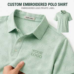 Polo Bordado Personalizado de Lujo para Hombre, Polo de Golf Premium con Patrón Tonal, Costuras Personalizadas, Etiqueta de Marca, Fabricante - Product Image 1