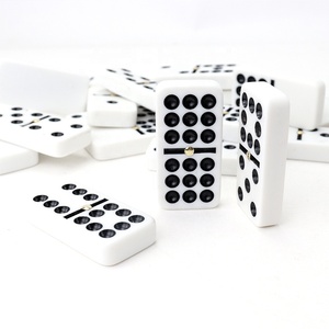 Set domino bianco personalizzato all'ingrosso double de 9 nine con confezione a punto nero in una scatola di legno sfusa per adulti gioco divertente per bambini - Product Image 4