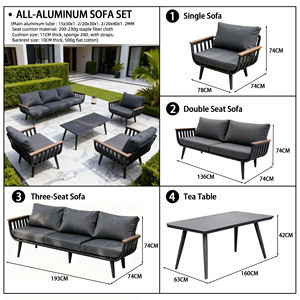 ألومنيوم حديث مع مساند خشبية بمقعد فردي مزدوج وثلاثي للمنتزهات - Product Image 2