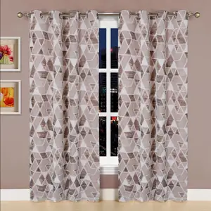 Sheer Fabric Voile 3d Printed Grommet Window Curtain Suitable for Living Room/Bedroom Crushed Voile Sheer Curtains