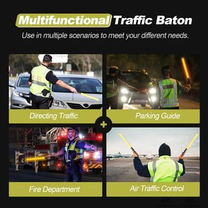 Roadsafe IP68 Bastone Luminoso per Traffico 290mm con Display LED Rosso e Blu, Alimentato a Batteria, Luce di Sicurezza Illuminata - Product Image 2