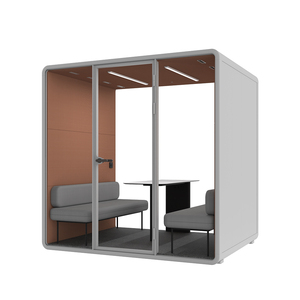 Cabine de réunion insonorisée au design moderne, cabine acoustique avec porte en verre pour appels au bureau et réunions privées - Product Image 3