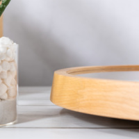 Jam Dinding Kayu Pinus Ramah Lingkungan Gaya Modern Dekorasi Warna Hangat Jam Dinding Kayu