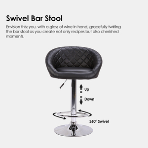 Taburete <span class=keywords><strong>de</strong></span> cuero PU para Bar, taburete giratorio con respaldo - Product Image 4