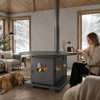 Poêle à granulés de bois compact Fangran 120Y 8kW, chauffage à air chaud double combustible pour salle à manger familiale 60m²