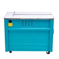 Machine de cerclage semi-automatique verticale pour cartons, caisses et emballages avec bande PP