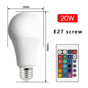 Customized LED Bulb Remote Control Dimming 3w 7w 10w 12w 5w Color Changing A60 Rgbw Led Bulb