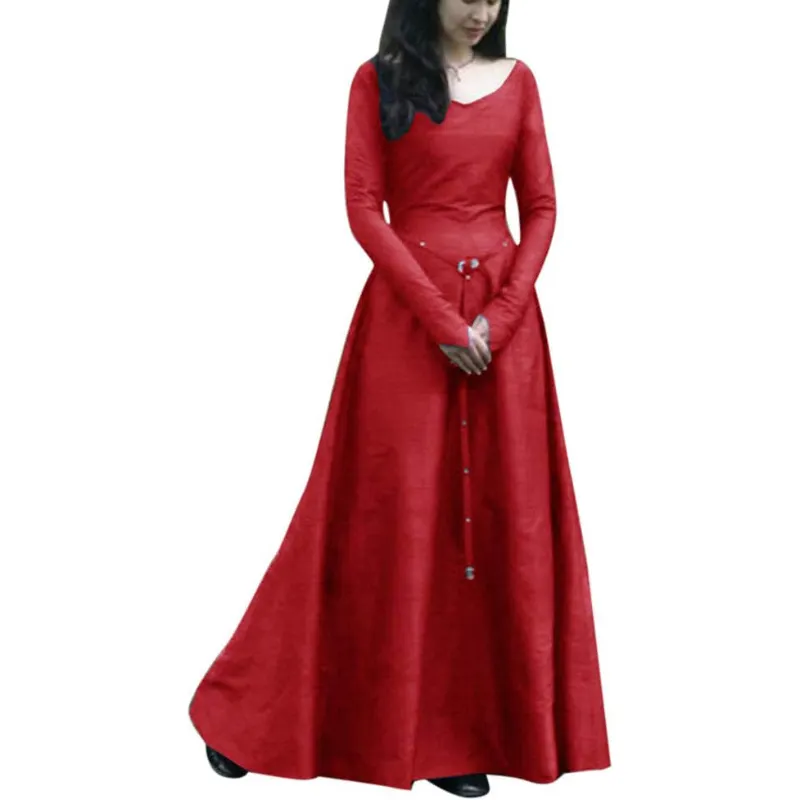 हेलोलिन कोस्प्ले पुनर्जागरण पूर्ण आस्तीन विटोरियन मध्ययुगीन पोशाक WDEC-019
