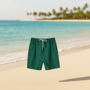 Costume da bagno da uomo HDJ, pantaloncini da surf a vita media con coulisse, tinta unita, in spandex e poliestere, casual, per la spiaggia, lunghezza corta - Product Image 3