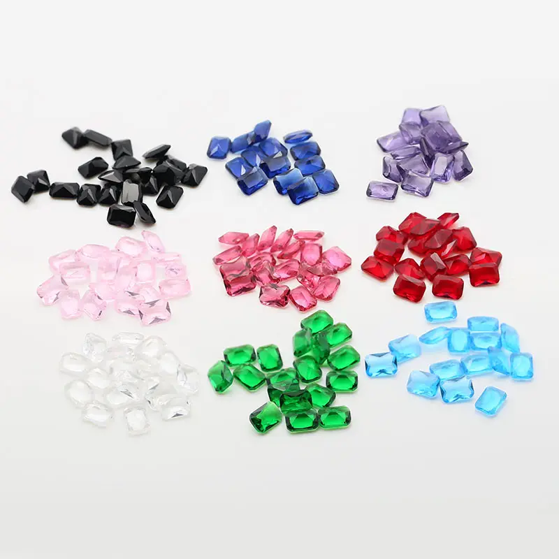 Cristal de piedras preciosas Octágono corte 5*7MM todo tipo de colores cristal sintético para la fabricación de joyas