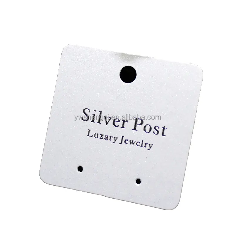 Pearl paper silvery foil logo necklace earring bracelet custom jewelry hang tag paper card