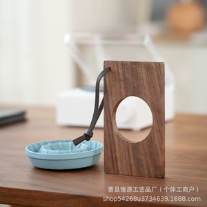 Support de filtre à café en bois de noyer noir, portable, pour café filtre en plein air, rond, couleur unie - Product Image 4
