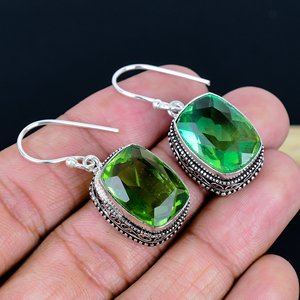 Handmade Bio-colour Drop <b>Earrings</b> Dangle Drop <b>Earrings</b> Stylish Gemstone <b>Earring</b> Trendy Drop <b>Earrings</b> - Product Image 4