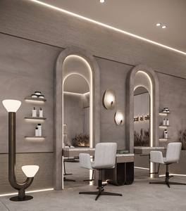 Présentoir moderne et personnalisé, écologique, imperméable, robuste, en bois, avec éclairage LED spécial, design élégant pour salon de coiffure - Product Image 2